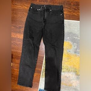 Madewell Classic Straight Jeans Lunar Wash Black 27